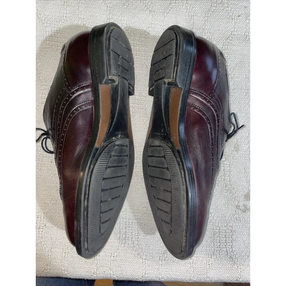 Hush Puppies Men’s Dress Wingtips Size 9.5 M Burgundy Leather Business Formal
